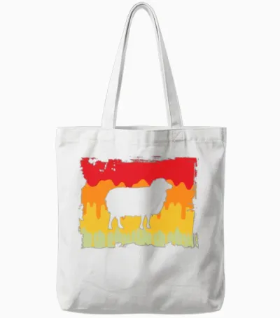 Sheep Retro Tote Bags - White