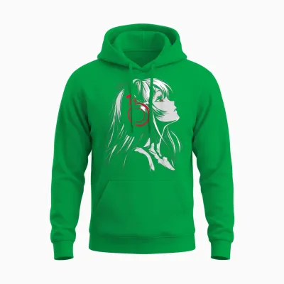 Anime Manga Pattern Helmet Illustration Anime T-Shirt, Black, S Unisex Hoodie - Irish Green