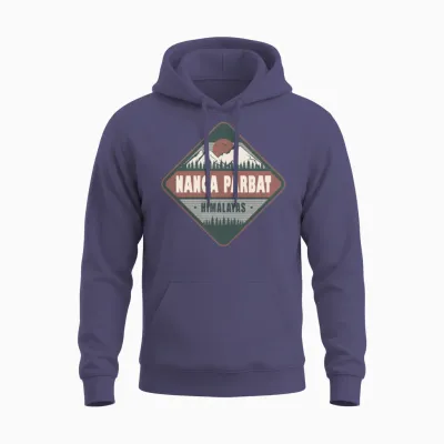 Nanga Parbat Himalayas Vintage Hiking Design Unisex Hoodie - Heather Sport Dark Navy