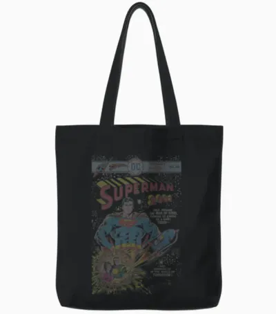 Dc Comics Superman 2001#300 Retro Comic Cover T-Shirt Small Tote Bags - Black
