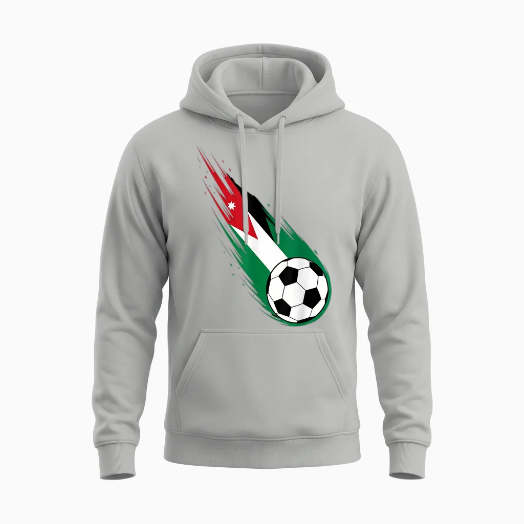 Hashemite Kingdom of Jordan Flag Graphic Pride Heritage Unisex Hoodie in Ash