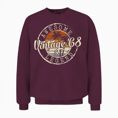 Vintage 1968 58yr 58th Birthday Gifts for Men 58 Years Old Unisex Sweatshirt - Maroon