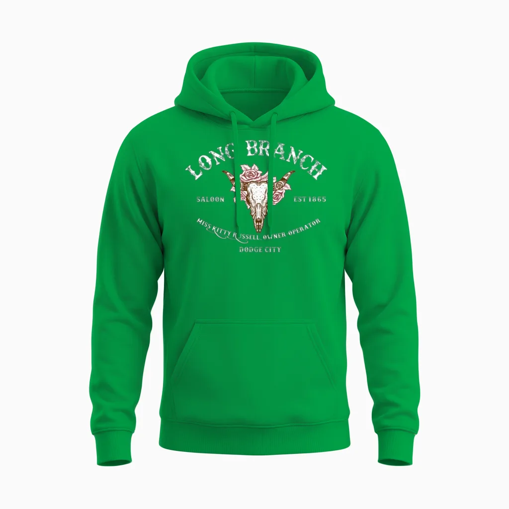 Gunsmoke T Shirtlong Branch Saloon Unisex Hoodie in Irish Green