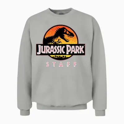 Jurassic Park Ranger Staff Uniform Front and Back Unisex Sweatshirt - Ash