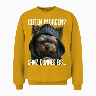 Guten Morgen Morgenmuffel Yorkshire Terrier T-Shirt, Black Unisex Sweatshirt - Gold