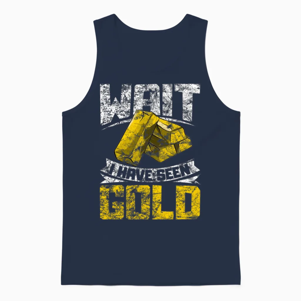 Gold Panning Gold Mining Unisex Tank Top in Navy