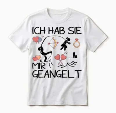 Verlobung Verkünden Ich Hab Sie Mir Geangelt Jga Frauen Unisex T-Shirt - White