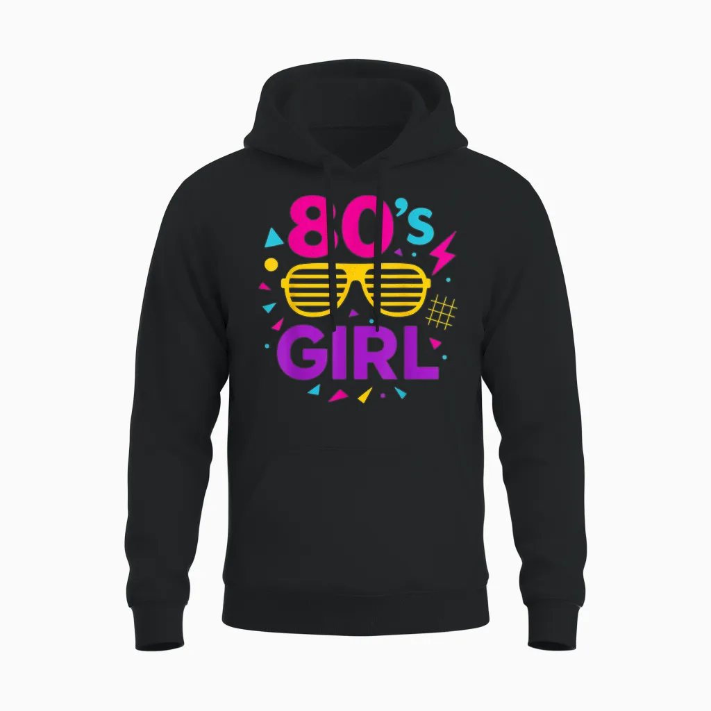 Lunettes De Soleil Rétro Pour Fille Des Années 80 Avec Style Années 80 Unisex Hoodie in Black