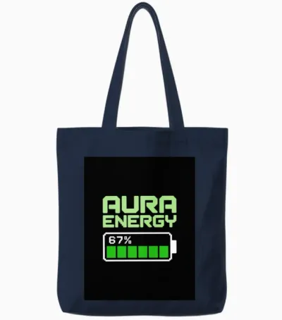 Fully Charged with Positive Vibes Tote Bags - Navy