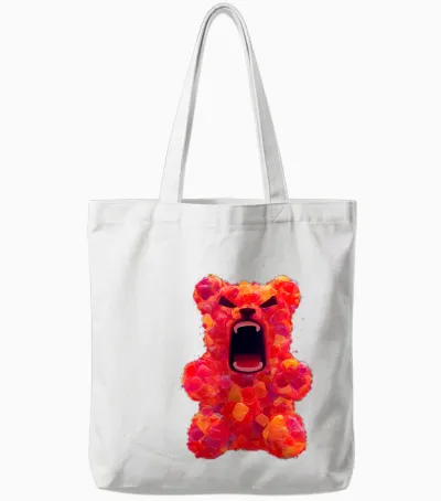 Ours En Gélatine Rouge En Colère Tote Bags - White