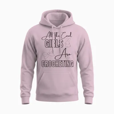Funny Crocheting Girls Crocheter Mom Yarn Daughter Unisex Hoodie - Light Pink