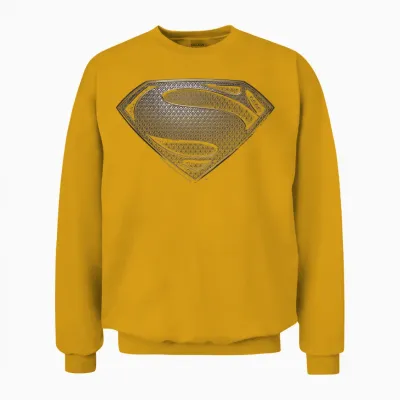 Superman Man of Steel Desaturated T-Shirt, Black Unisex Sweatshirt - Gold