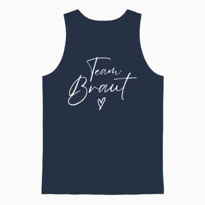 Jga Bride Team Bride Stag Night Subtle Heart Unisex Tank Top - Navy
