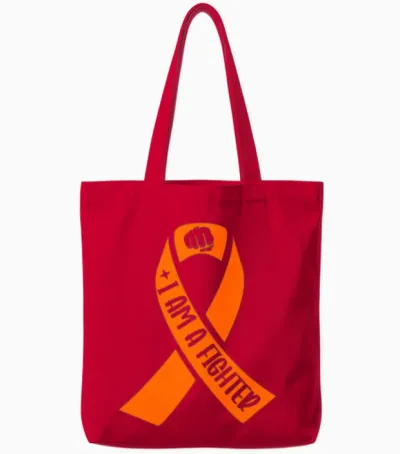 Multiple Sclerosis I'm a Fighter Orange Ribbon Tote Bags - Red