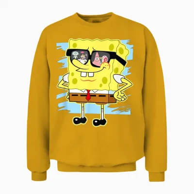 Mademark X Spongebob Squarepants - Spongebob - Reflection in Sunglasses Unisex Sweatshirt - Gold