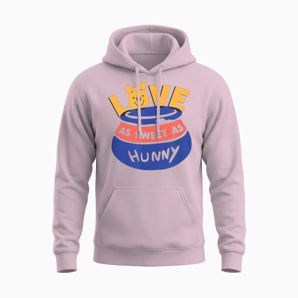 Amazon Essentials Winnie the Pooh Love as Sweet as Hunny Valentine's Day Unisex Hoodie in Light Pink