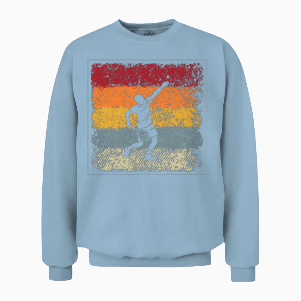 Tennis Retro Unisex Sweatshirt in Light Blue