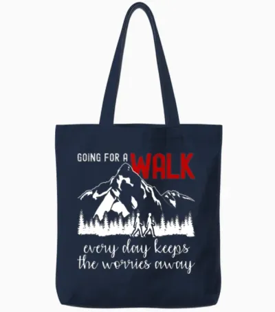 Hiking Walk Walking Outdoor Hike Tote Bags - Navy