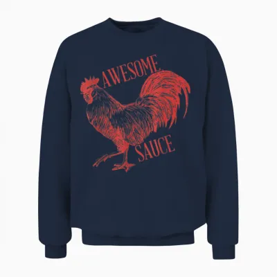 Awesome Sauce with Picture of Rooster Unisex Sweatshirt - Navy