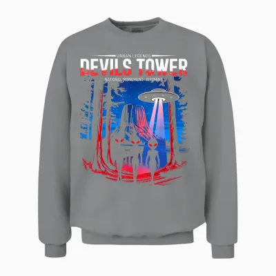 La Légende Des Visites Extraterrestres à Devils Tower Unisex Sweatshirt - Sport Grey