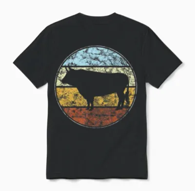 Bull Retro Unisex T-Shirt - Black