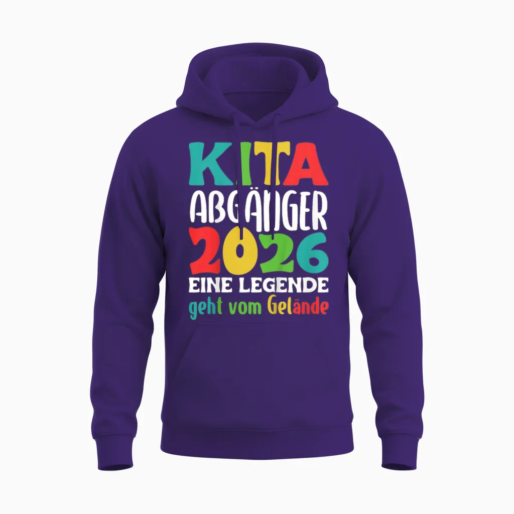 Kita Abgänger 2026 Eine Legende Geht Vom Gelände Abschied Unisex Hoodie in Purple