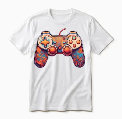 Retro Swirl Gamer Unisex T-Shirt - White