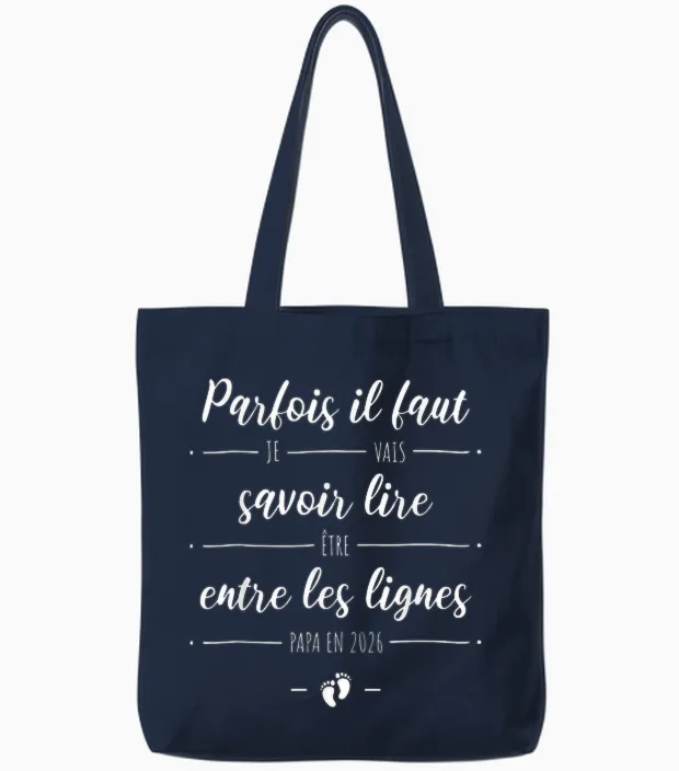 I Will Be Dad 2026 - Funny Pregnancy Announcement and Surprise Tote Bags in Navy