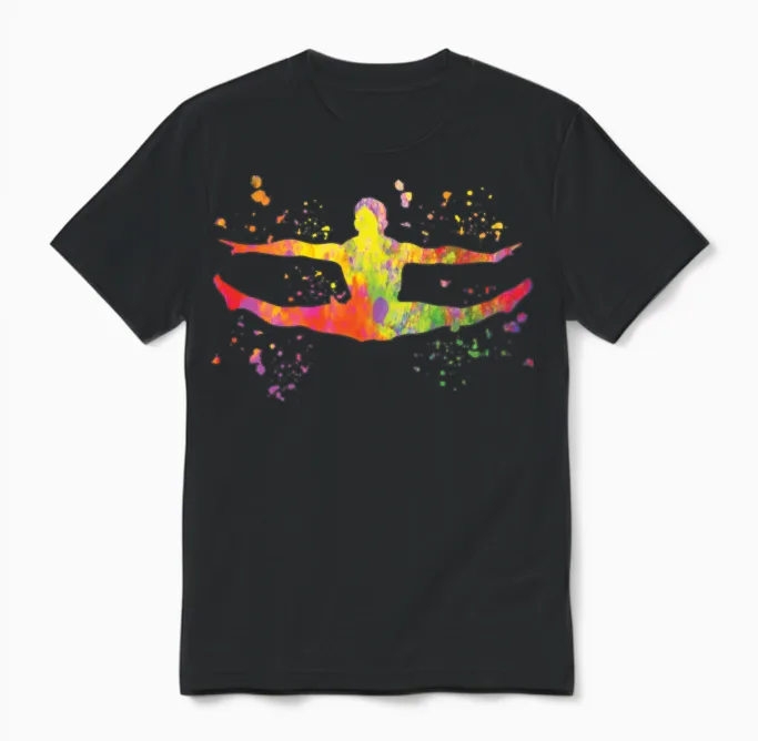 Gymnast Floor Artistic Gymnastics Unisex T-Shirt in Black