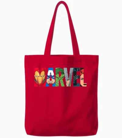 Marvel Logo Avengers Super Heroes Tote Bags - Red