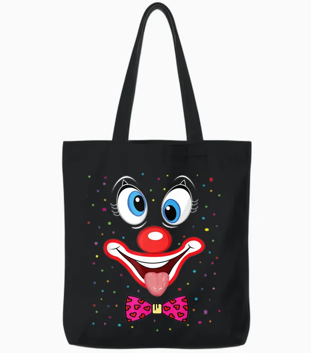 Clown Carnival Costume T-Shirt Carnival Clown Costume Tote Bags in Black