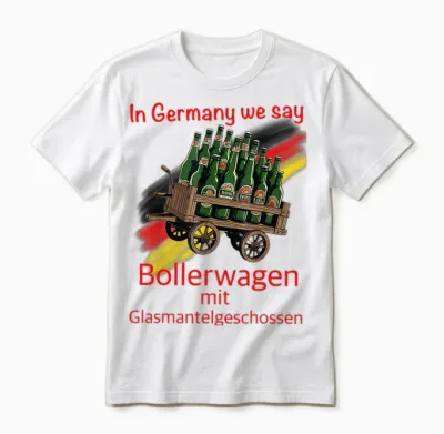 Bollerwagen Bier T-Shirt Männertag Vatertag Party Grillen Unisex T-Shirt - White