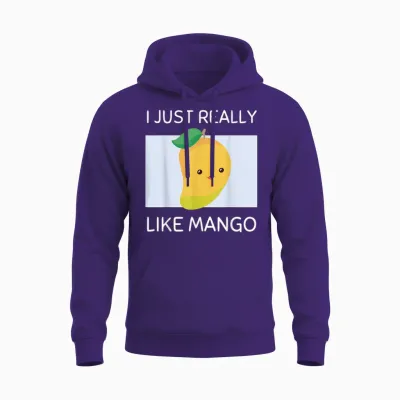 Niedlicher Kawaii-Mango-Liebhaber Mit Aufschrift "i Just Really Like Mango" Unisex Hoodie - Purple