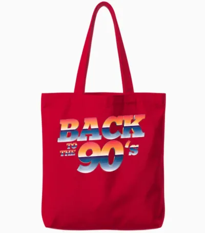 90er Jahre Outfit | Back to the 90s Retro Party Karneval Tote Bags - Red