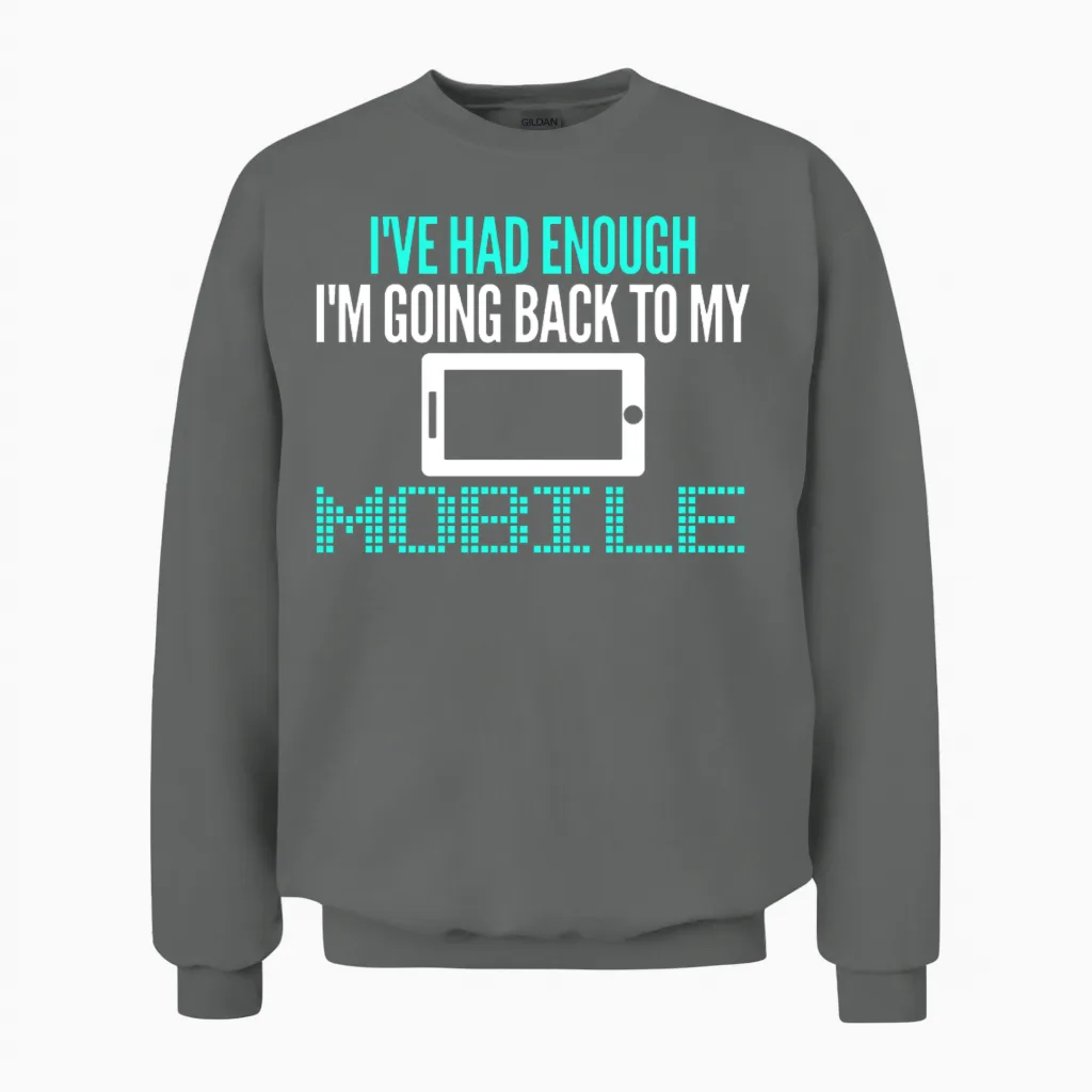 Cellphone Mobile Phone Smartphone Unisex Sweatshirt in Graphite Heather