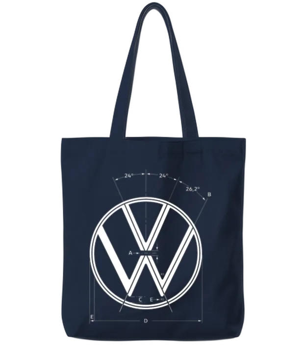 Volkswagen Blue Vw Logo as Construction Graphic Tote Bags - Navy