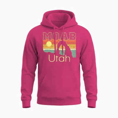 National Park Moab Utah Vintage Sunset Unisex Hoodie - Heliconia