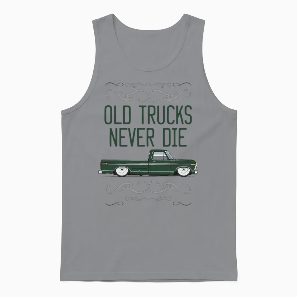 Keep on Truckin Mallard Green Unisex Tank Top in Sport Grey