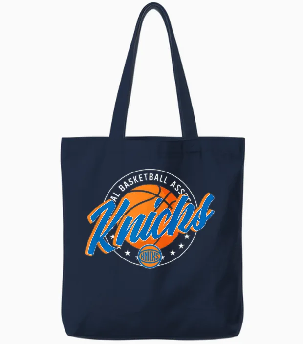 Ballon Officiel De La Nba New York Knicks Tote Bags in Navy