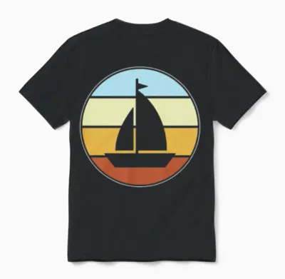 Sailing Retro Unisex T-Shirt - Black