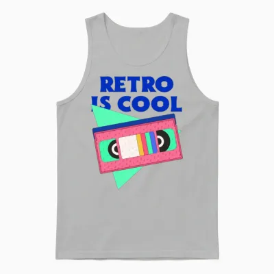 Retro Is Cool Design Unisex Tank Top - Ash