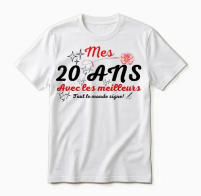 A Signer 20 Ans Anniversaire Gift Anniv 20 Years Signature Unisex T-Shirt - White