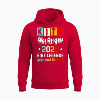 Children's Kita Leavers 2026 School Child First Day Unisex Hoodie - Red