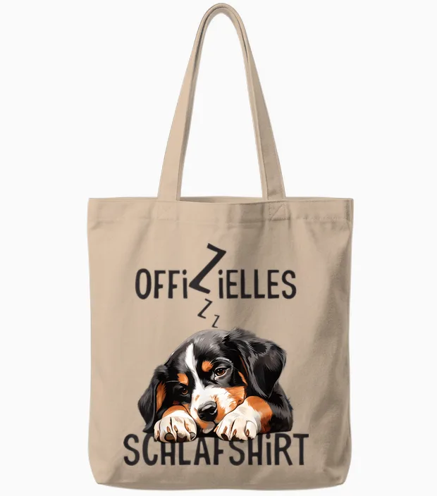 Offizielles Schlafshirt Entlebucher Sennenhund Hund Lustig Tote Bags in Natural