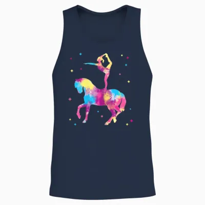 Voltigieren Volti Horse Girl's T-Shirt, Black Unisex Tank Top - Navy