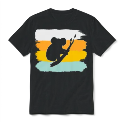 Koala Retro Unisex T-Shirt - Black