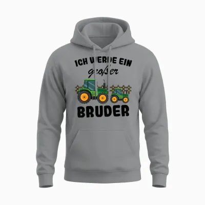 Ich Werde Großer Bruder 2026 Traktor Unisex Hoodie - Sport Grey
