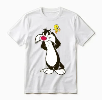 Looney Tunes Sylvester and Tweety Pose Unisex T-Shirt - White