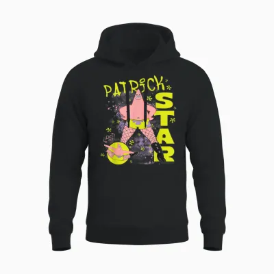 Spongebob Squarepants Patrick Star Fishnets Cartoon Unisex Hoodie - Black