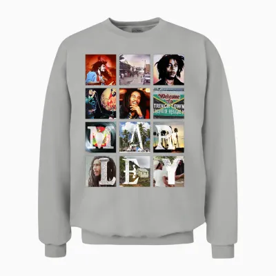 Bob Marley Block Bilder Unisex Sweatshirt - Ash
